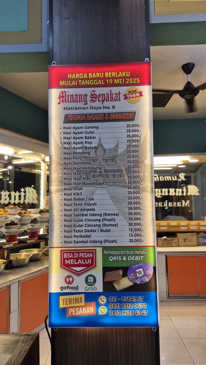 Rumah Makan Minang Sepakat Menu 8