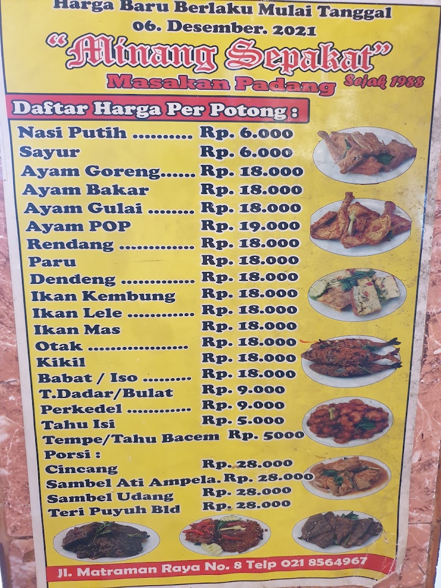 Rumah Makan Minang Sepakat Menu 9
