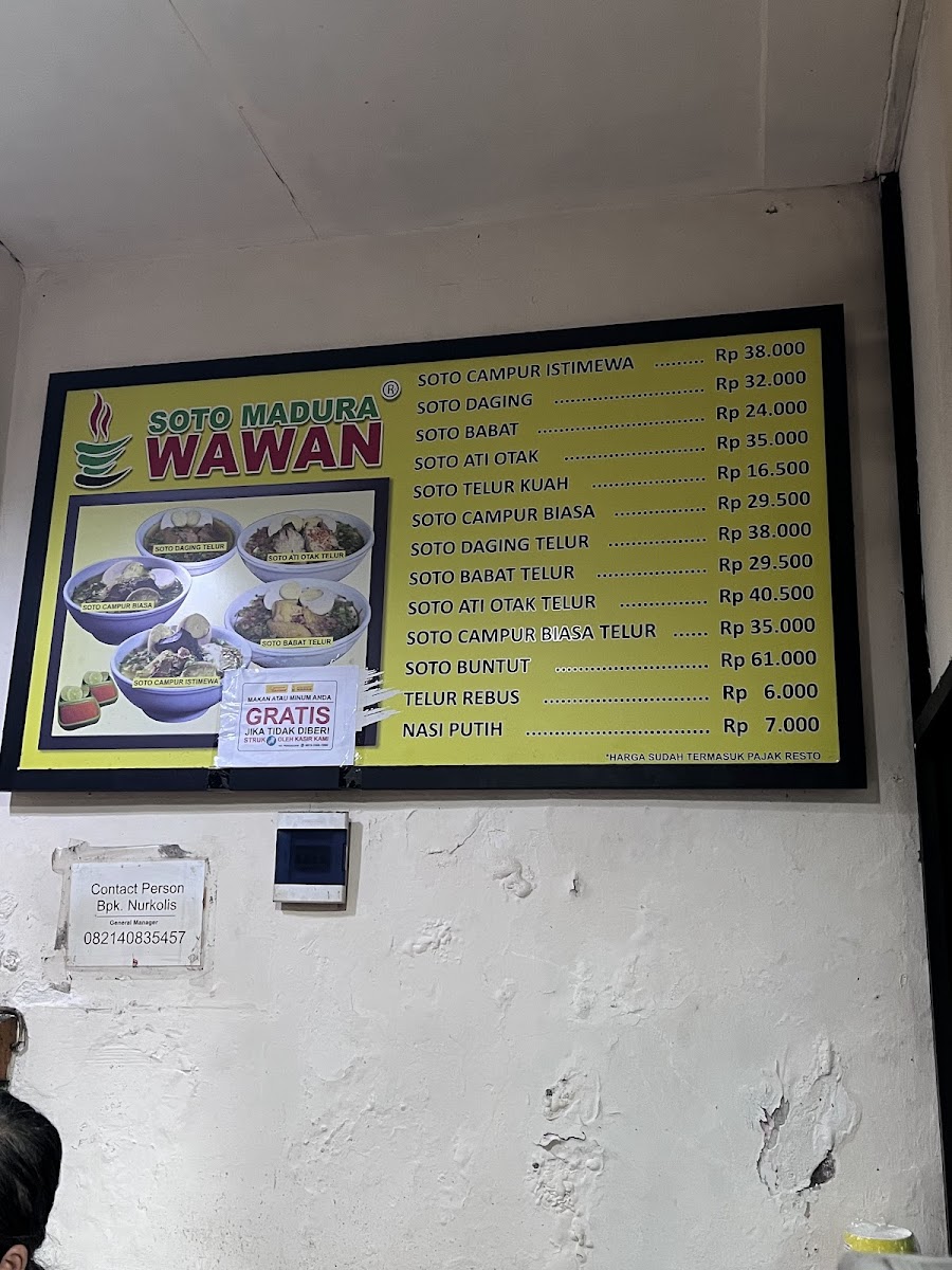 Soto Madura Wawan Menu 4