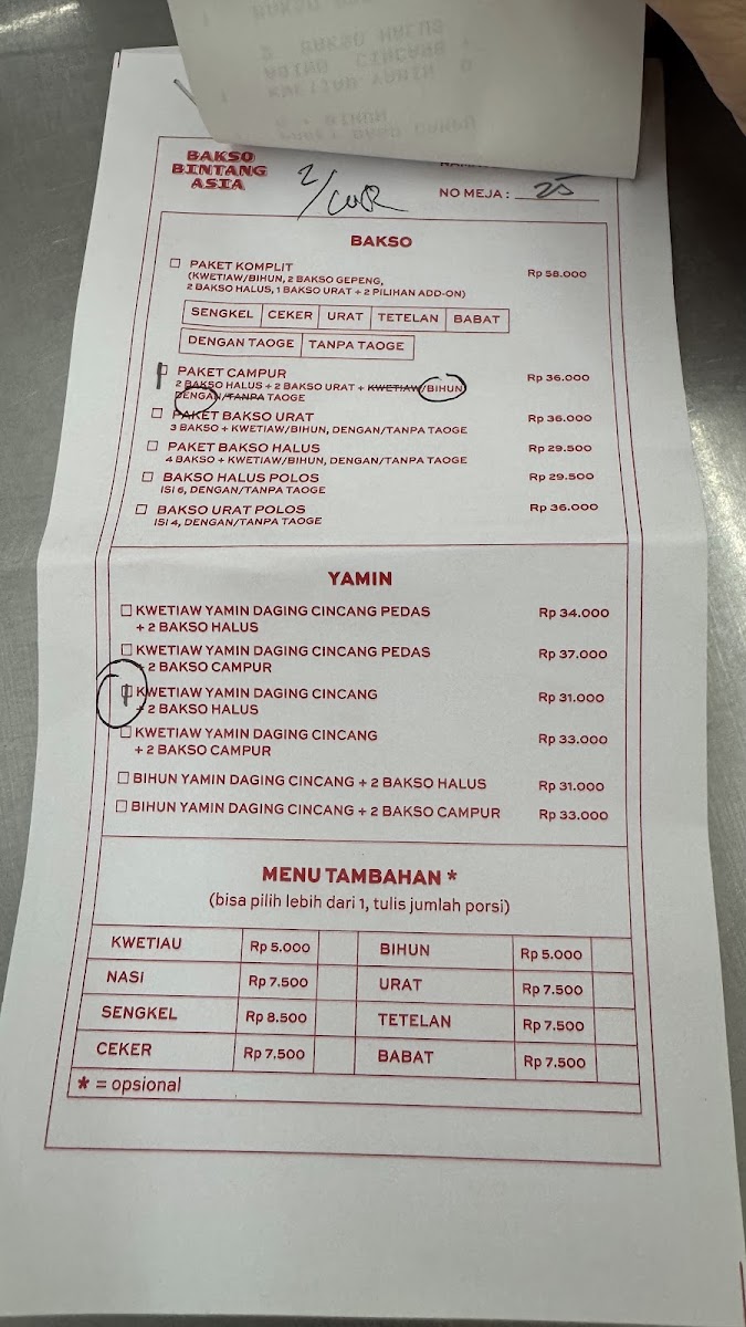 Bakso Bintang Asia Menu 7
