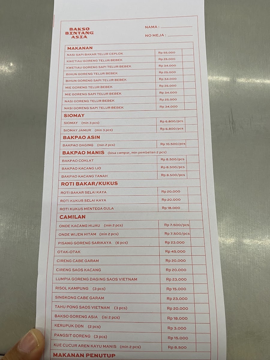 Bakso Bintang Asia Menu 9