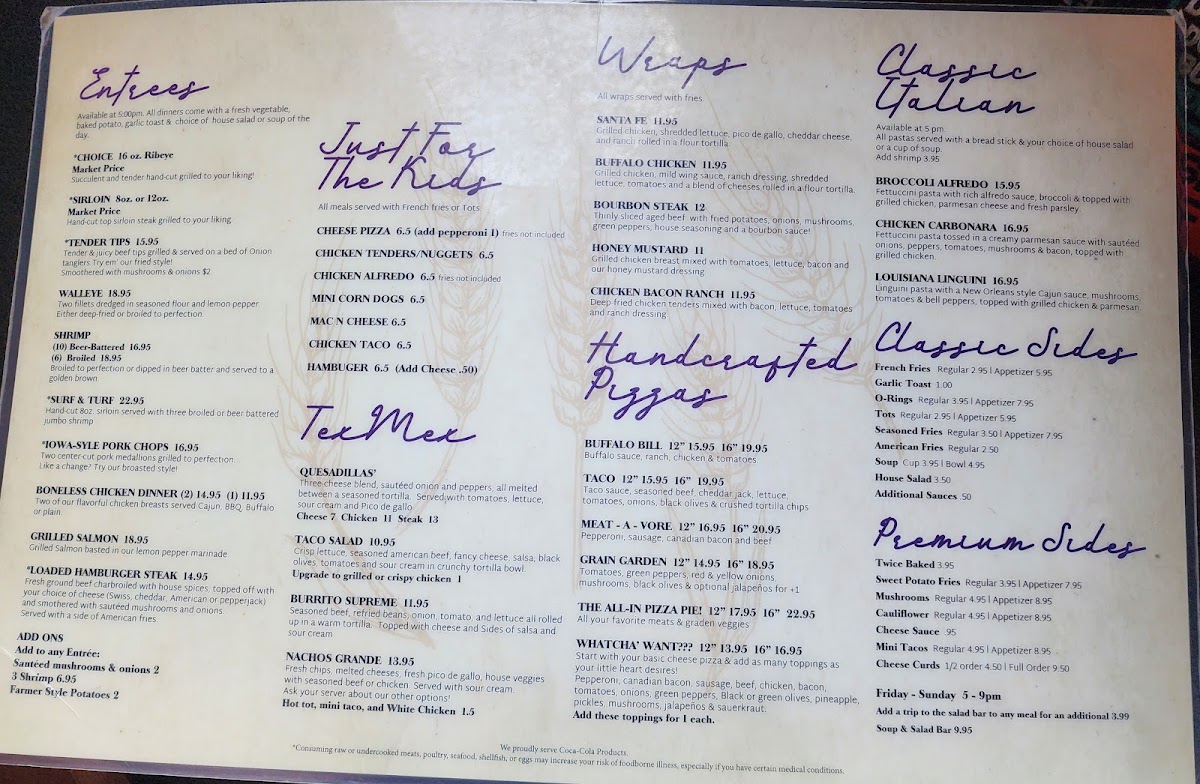 Grain Exchange Menu 1