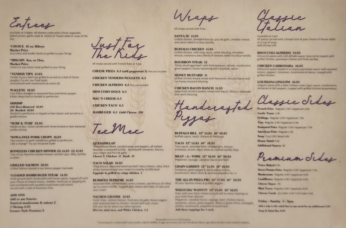 Grain Exchange Menu 2