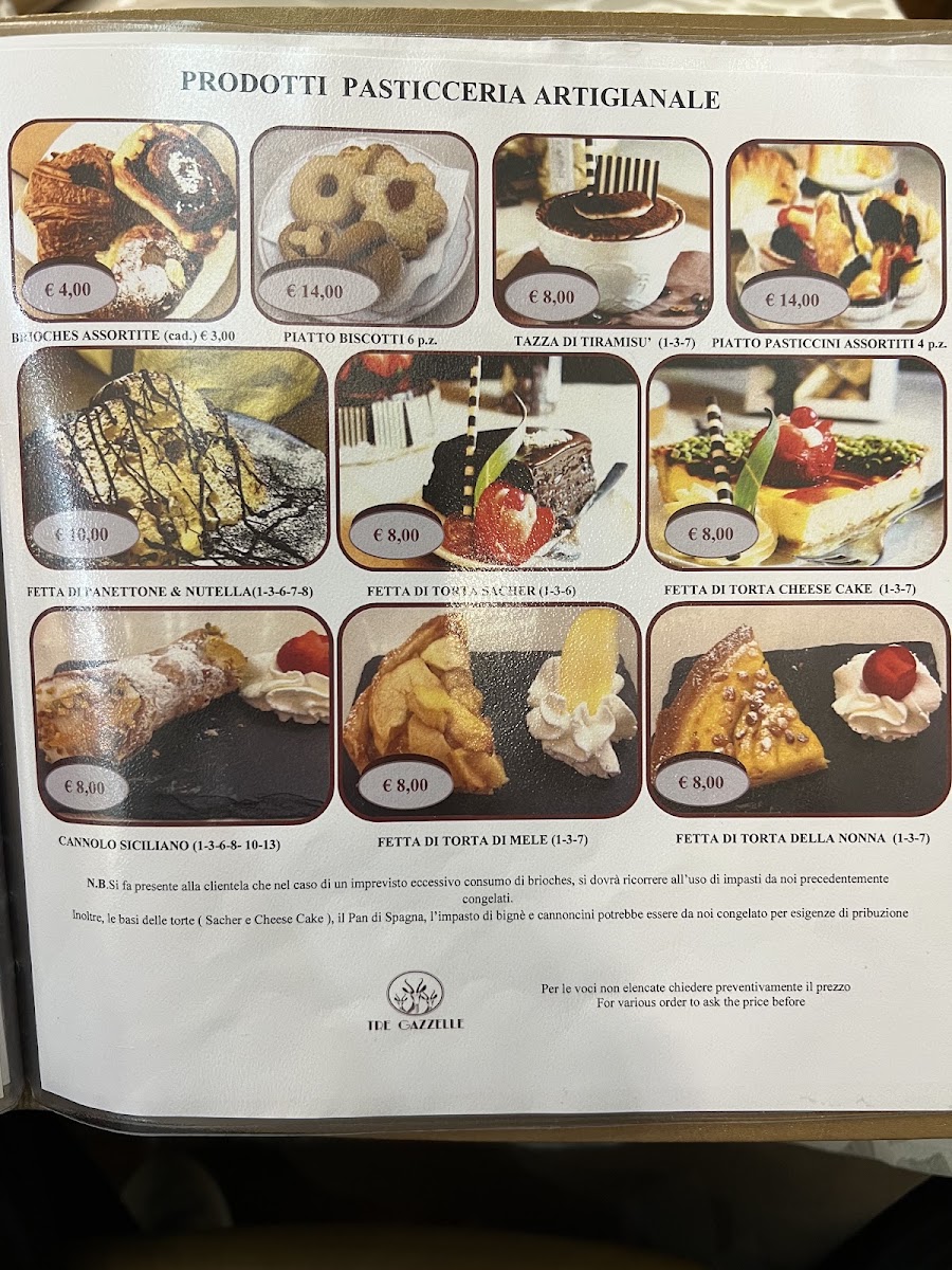 Le Tre Gazzelle Menu 3