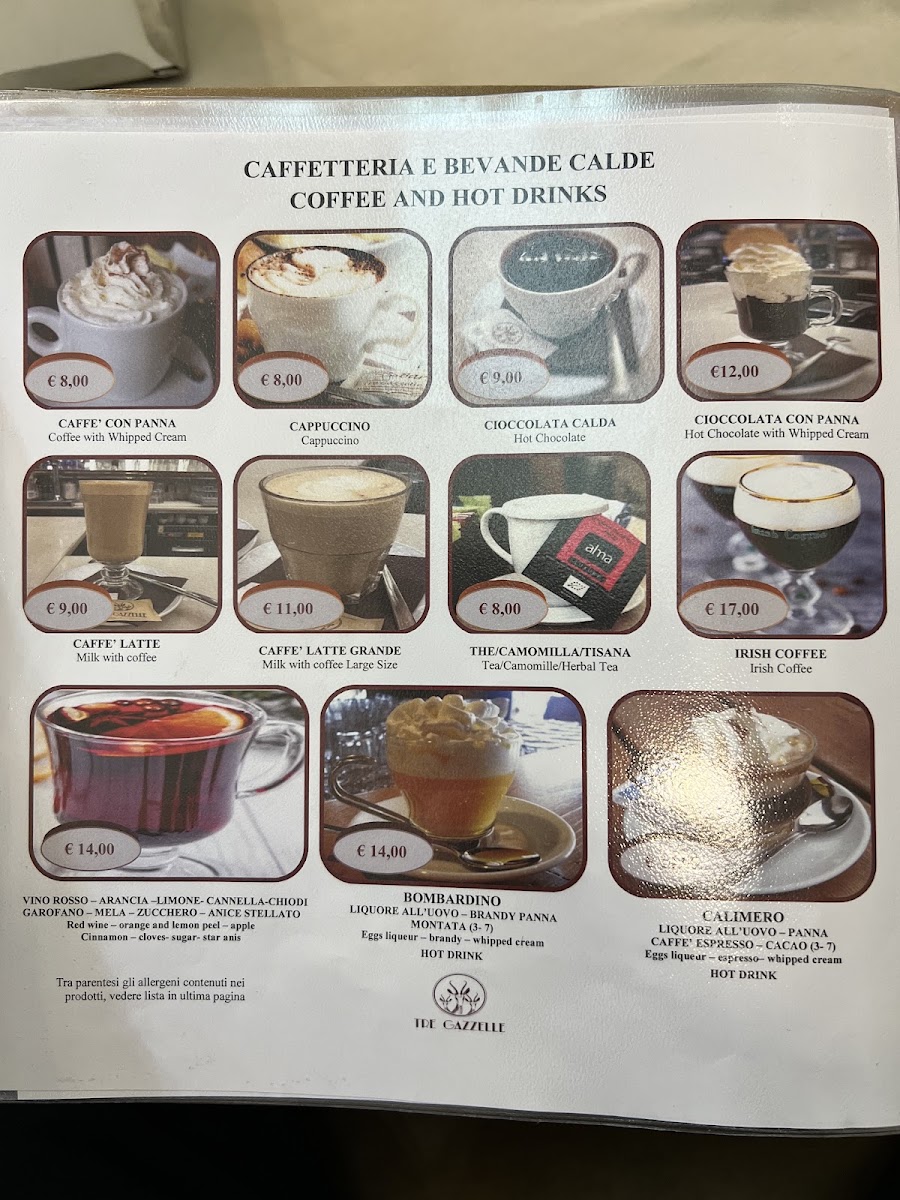 Le Tre Gazzelle Menu 4