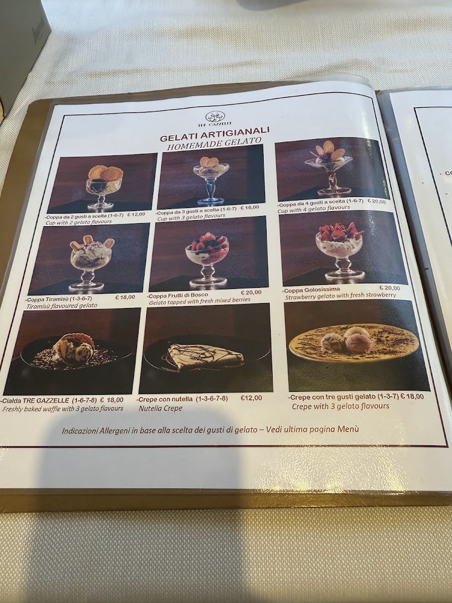 Le Tre Gazzelle Menu 5