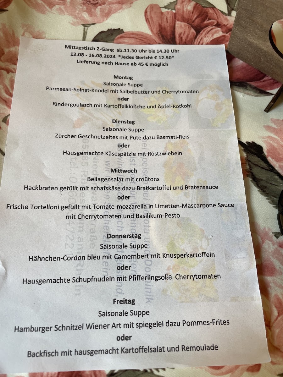 Speisen bei Dorota Menu 1