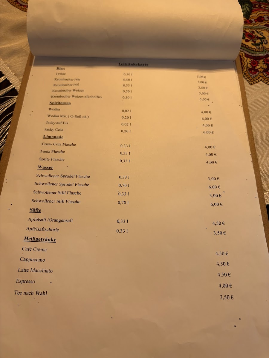 Speisen bei Dorota Menu 3