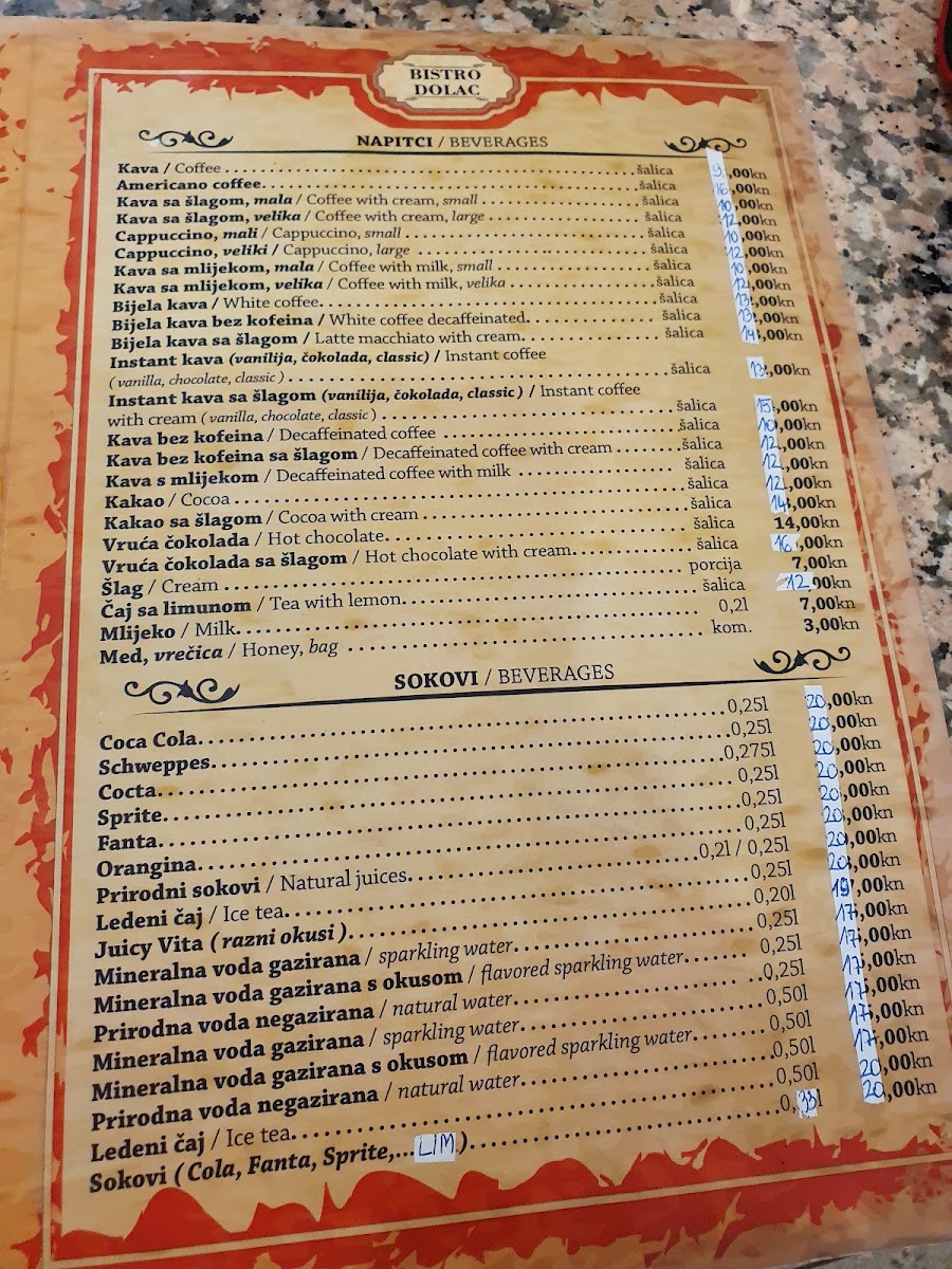 Bistro Dolac Menu 8