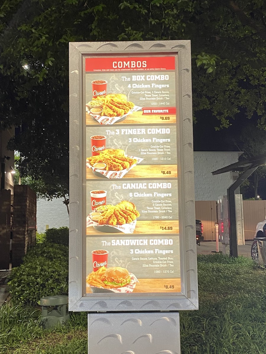 Raising Cane's Chicken Fingers Menu 2