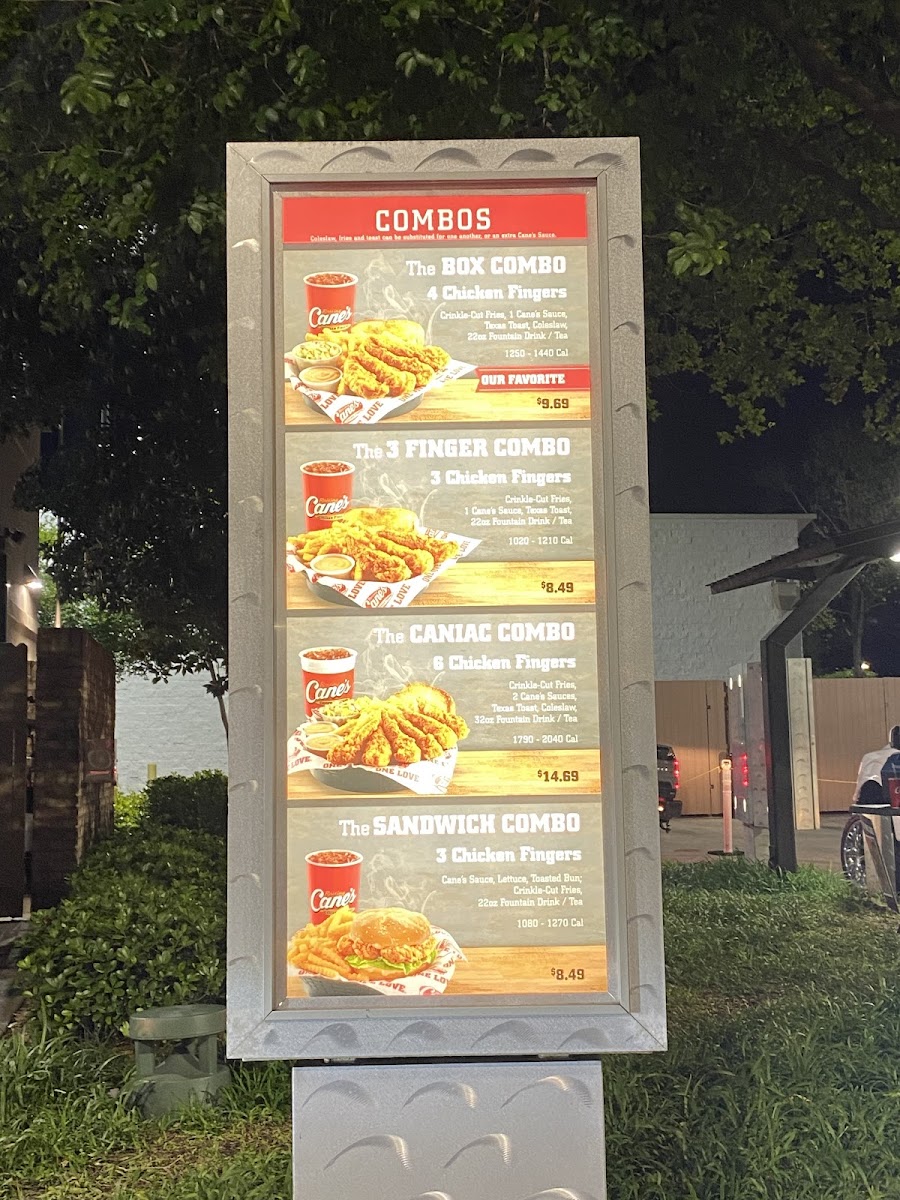 Raising Cane's Chicken Fingers Menu 3