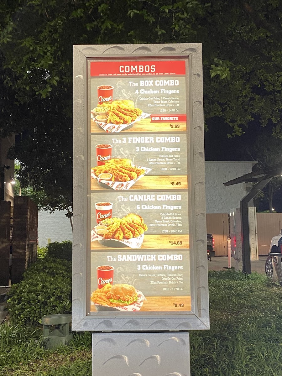 Raising Cane's Chicken Fingers Menu 4