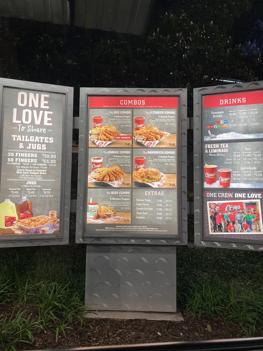 Raising Cane's Chicken Fingers Menu 7