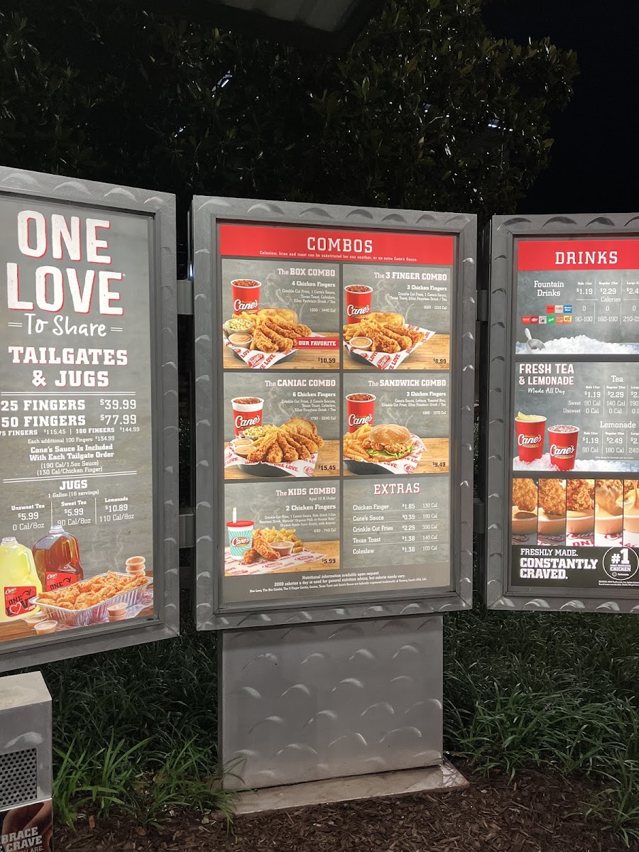 Raising Cane's Chicken Fingers Menu 9