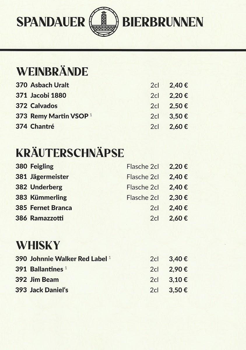 Spandauer Bierbrunnen Menu 9
