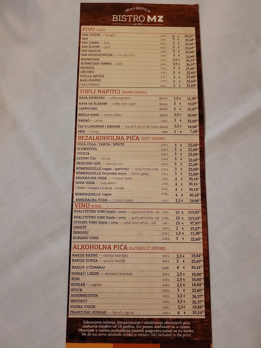 Bistro MZ Menu 4