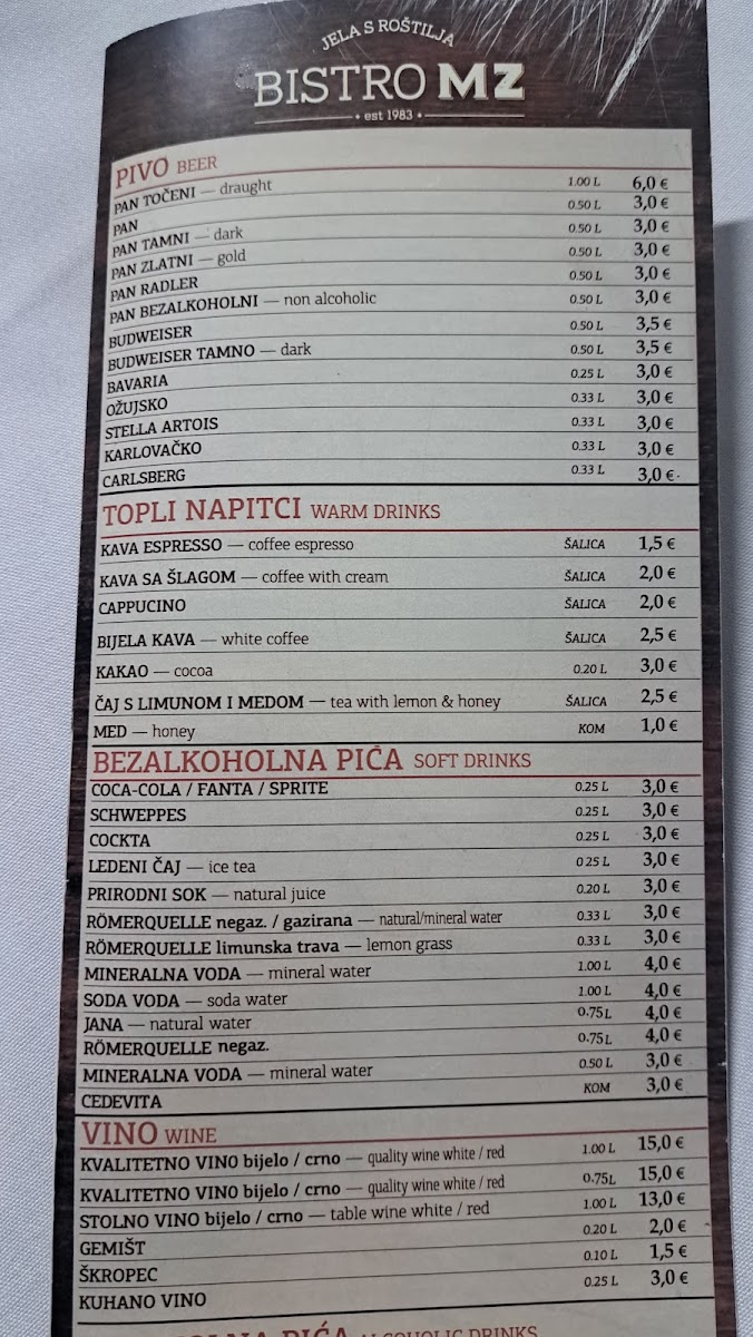 Bistro MZ Menu 6