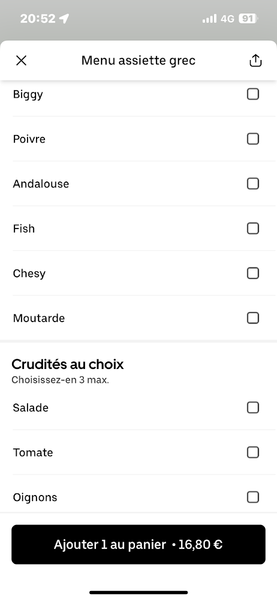 L'Orient Fast Menu 9