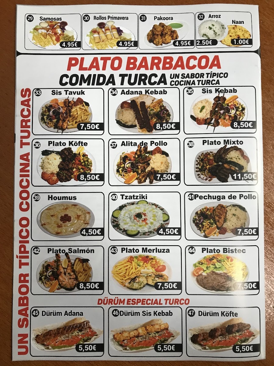 A One Kebab Menu 5