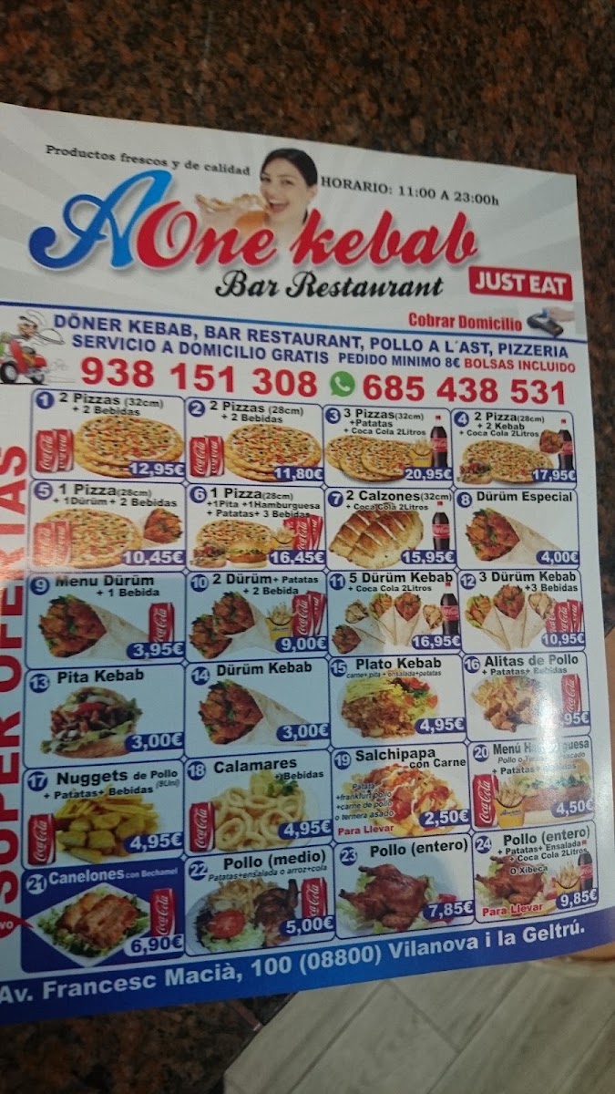 A One Kebab Menu 9