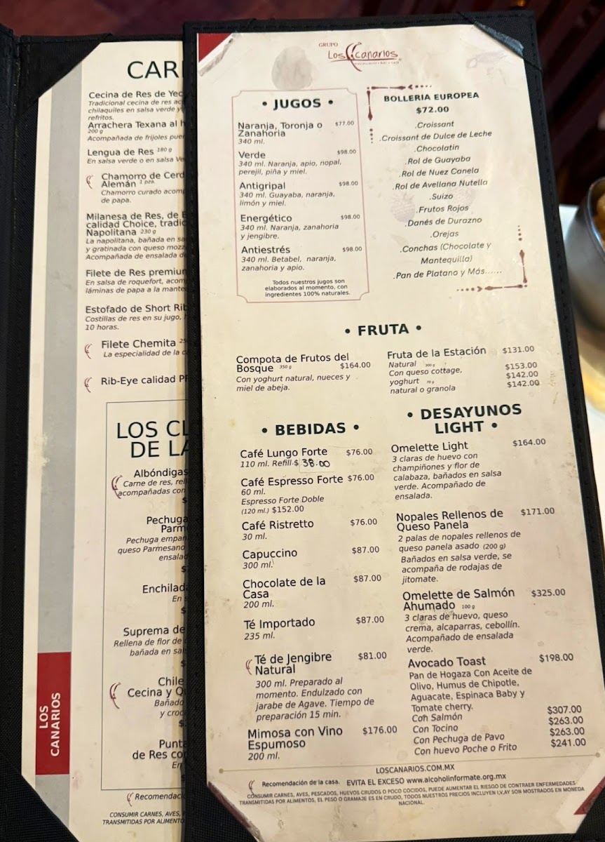 Los Canarios Santa Fe Menu 2