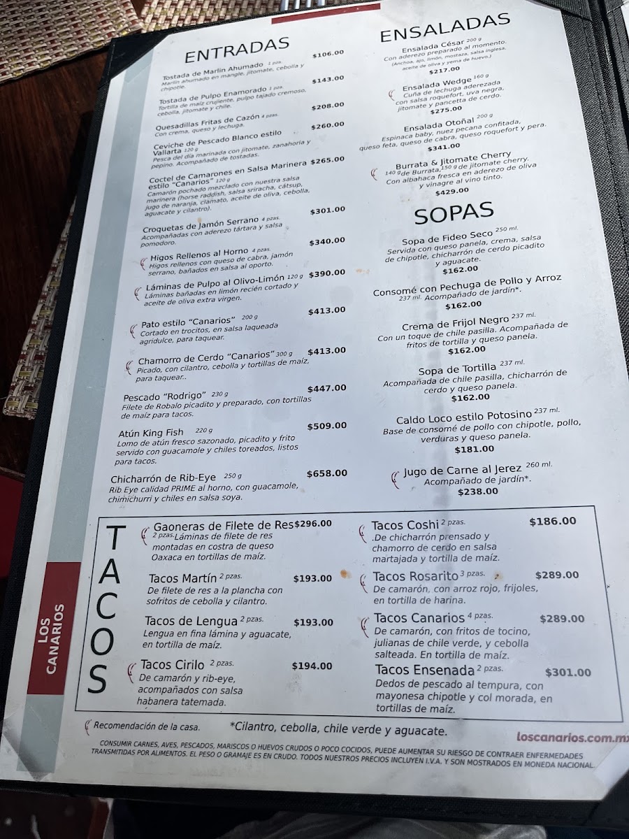 Los Canarios Santa Fe Menu 8