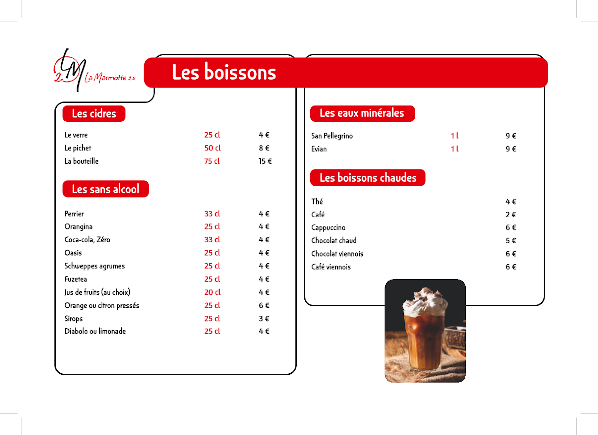 La Marmotte Menu 10