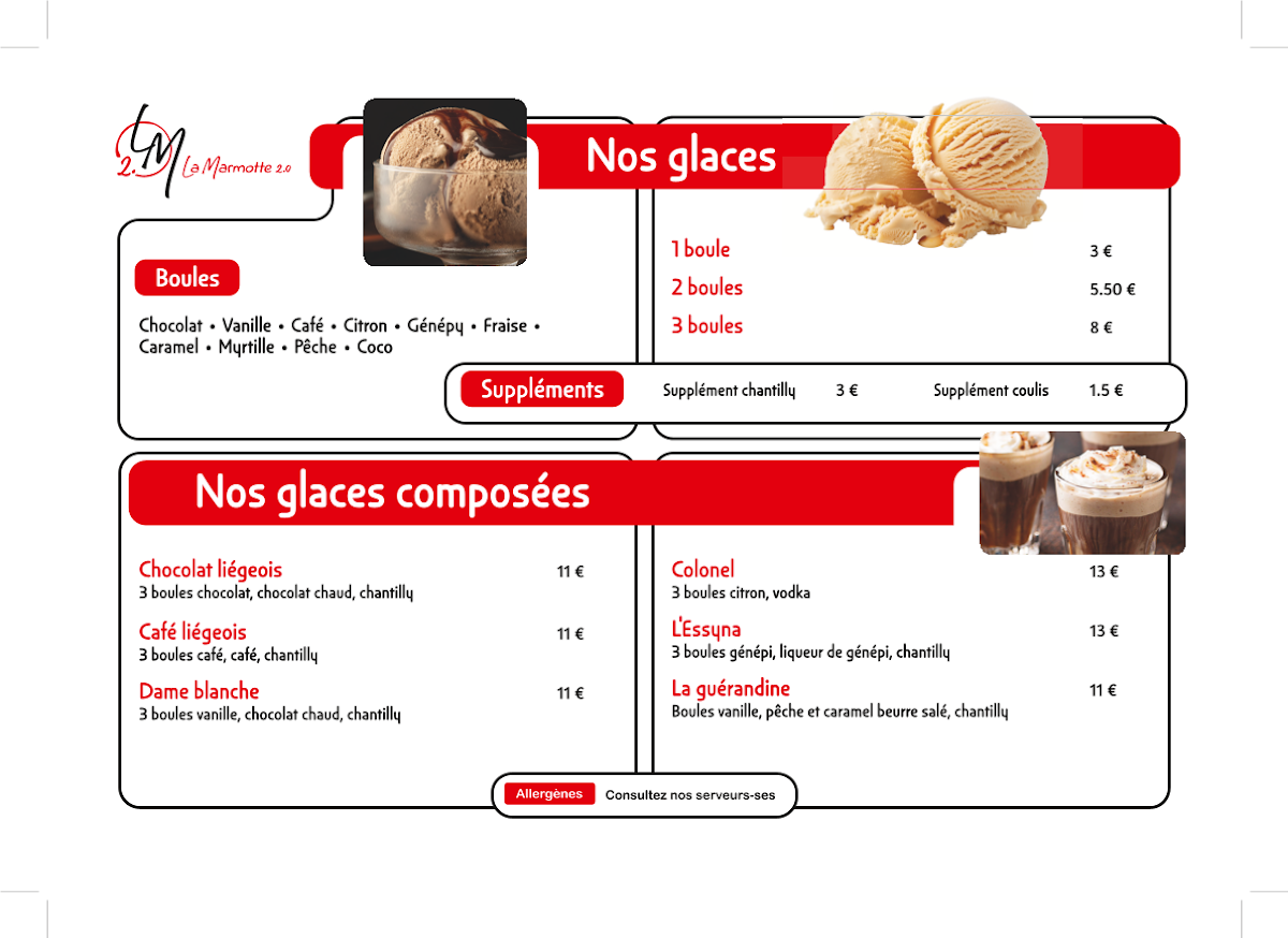 La Marmotte Menu 3