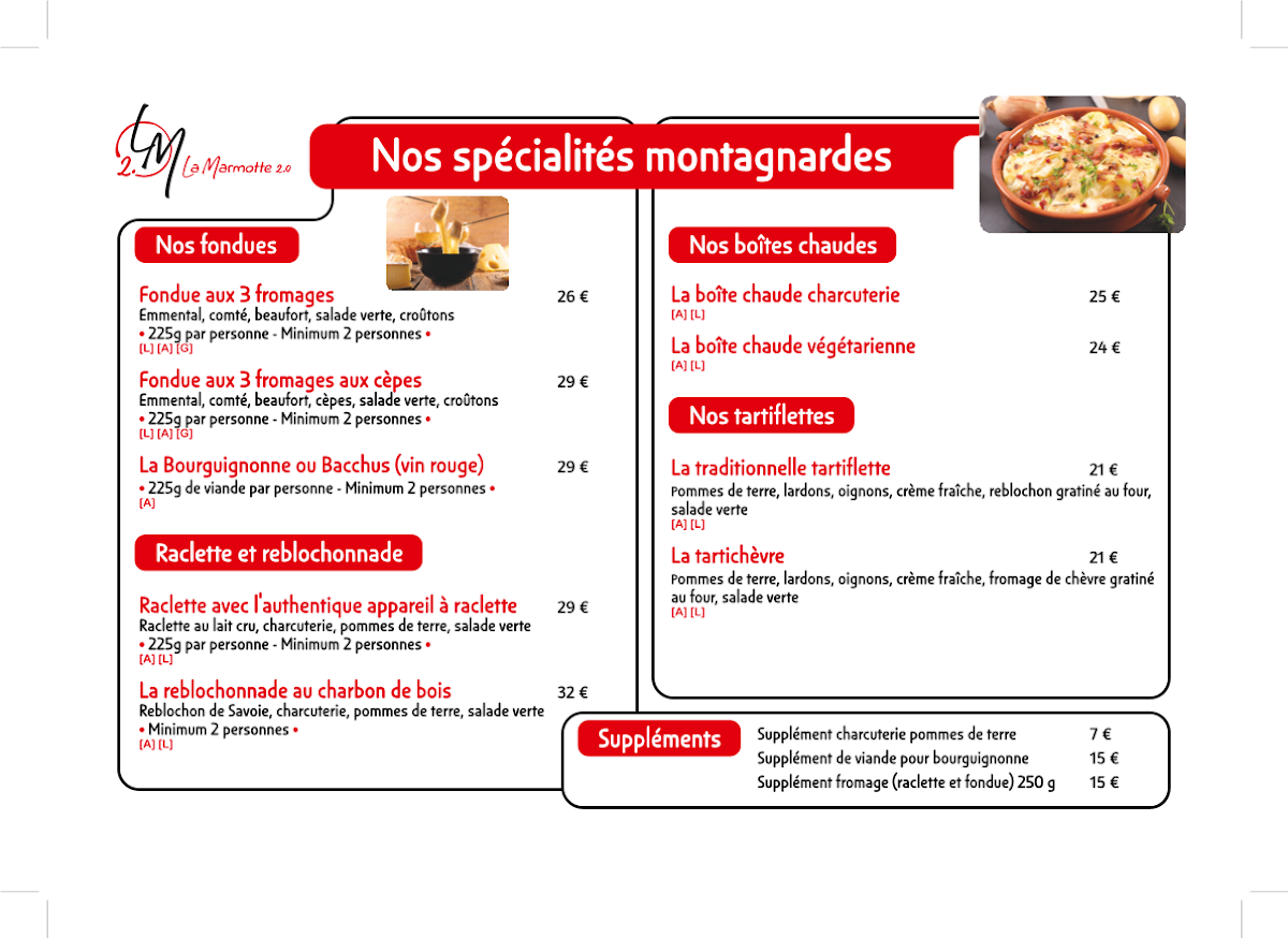 La Marmotte Menu 5