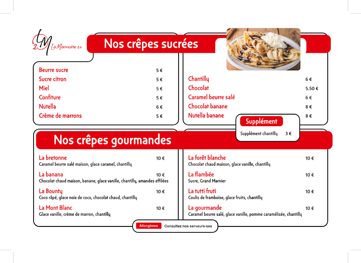 La Marmotte Menu 6