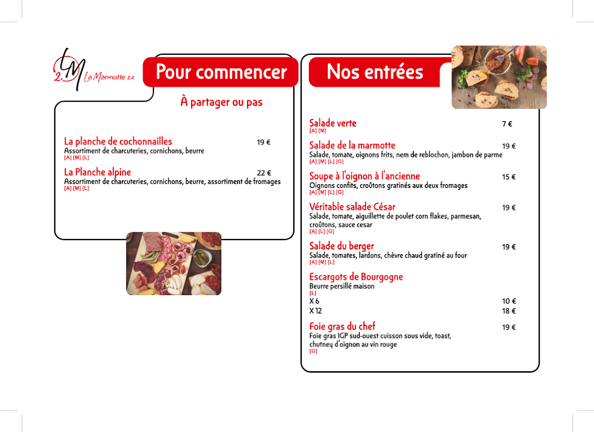 La Marmotte Menu 8