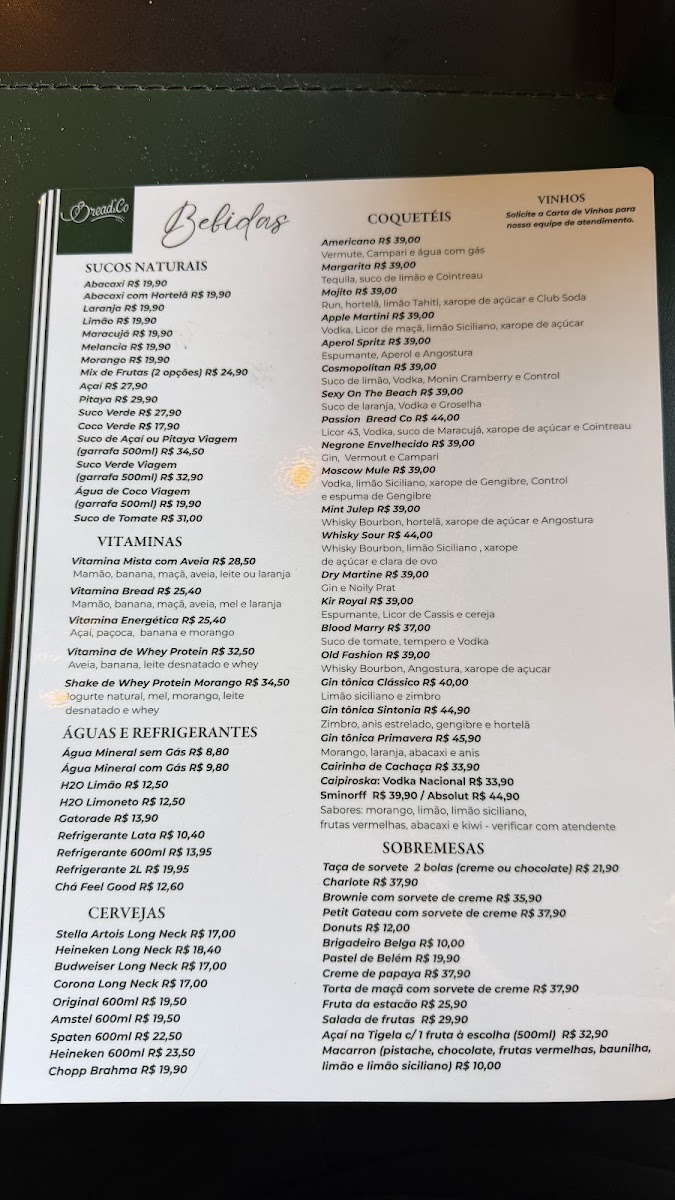 Bread & Company Vila Nova Conceição Menu 1