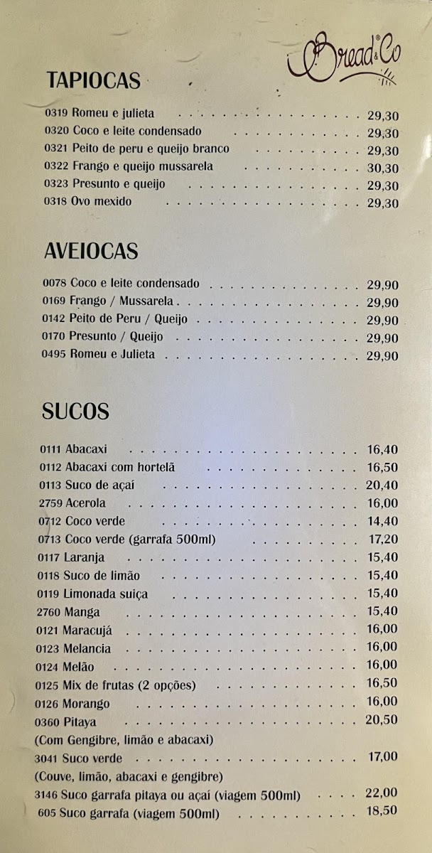 Bread & Company Vila Nova Conceição Menu 4
