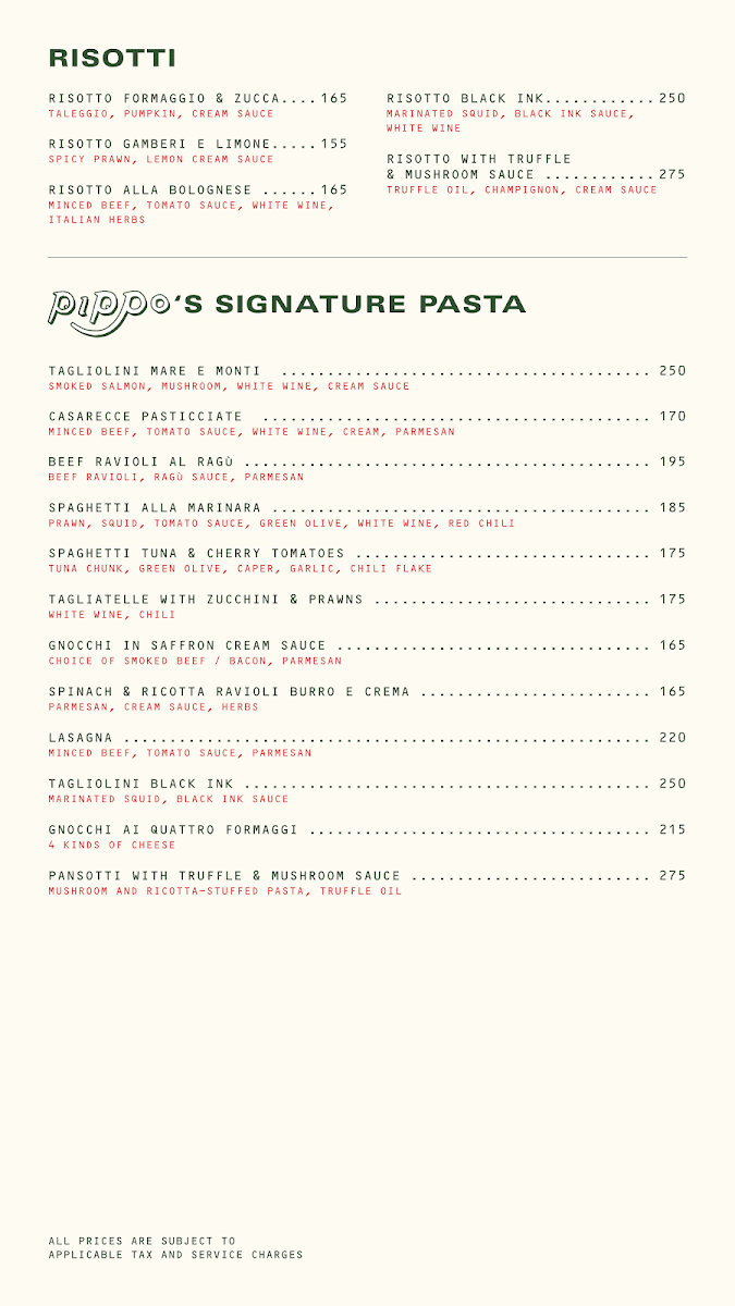 Pippo Italian Menu 4