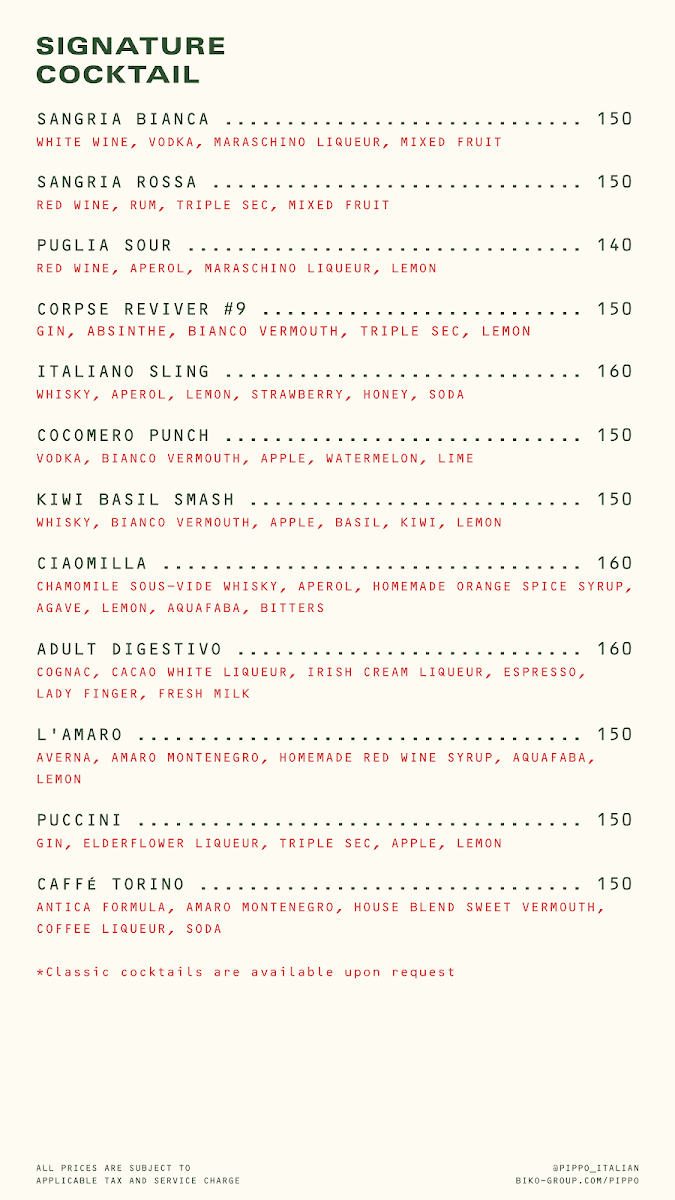 Pippo Italian Menu 7