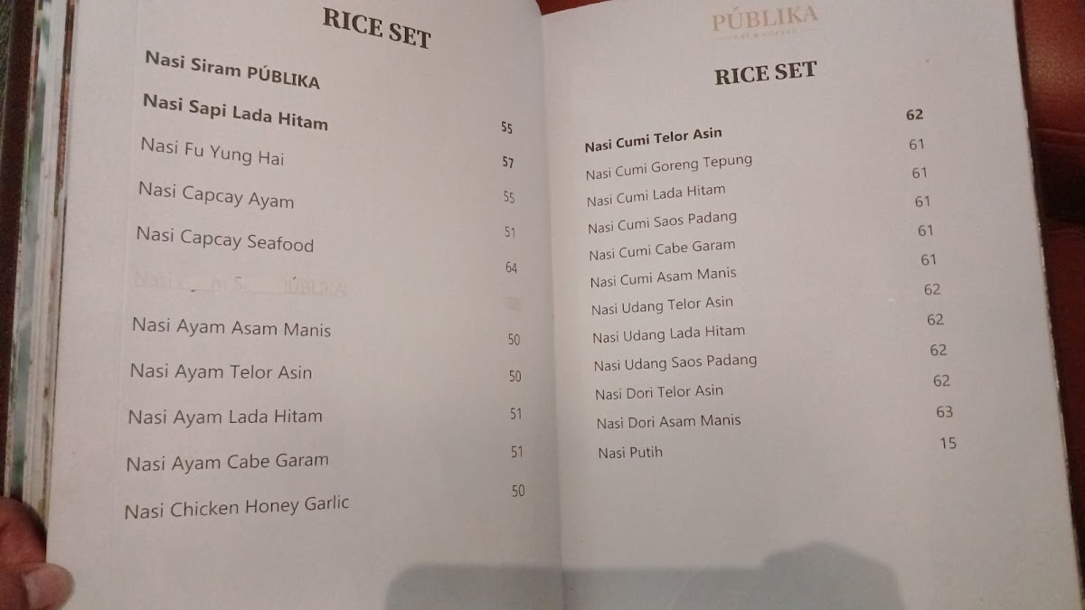 Publika Eat and Coffee Menu 5