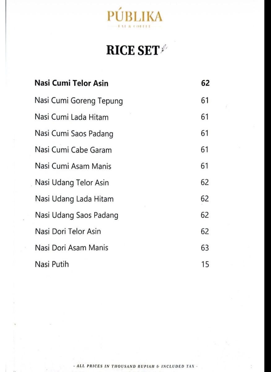 Publika Eat and Coffee Menu 6
