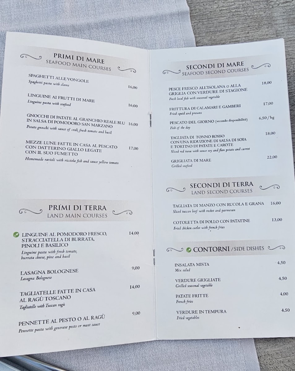 Ristorante La Perla Menu 1