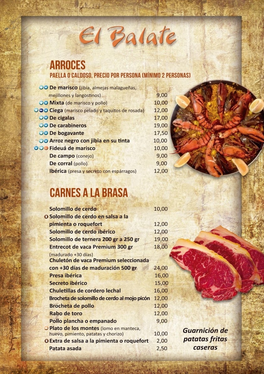 Restaurante El Balate Menu 1