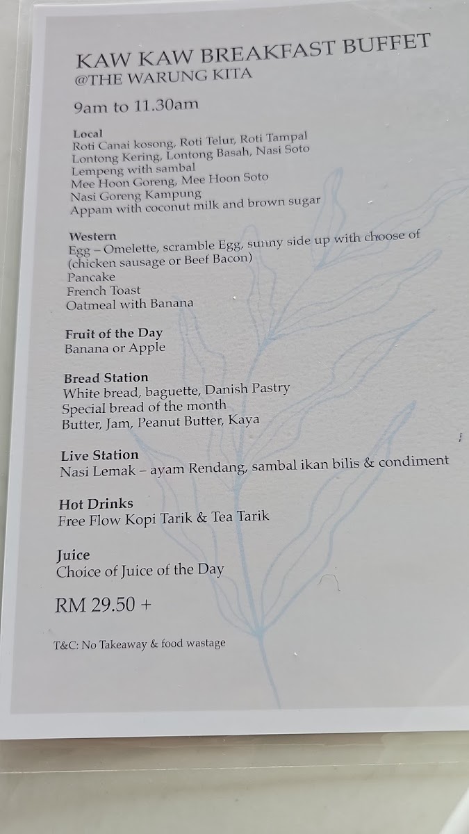 The Warung Kita Menu 3