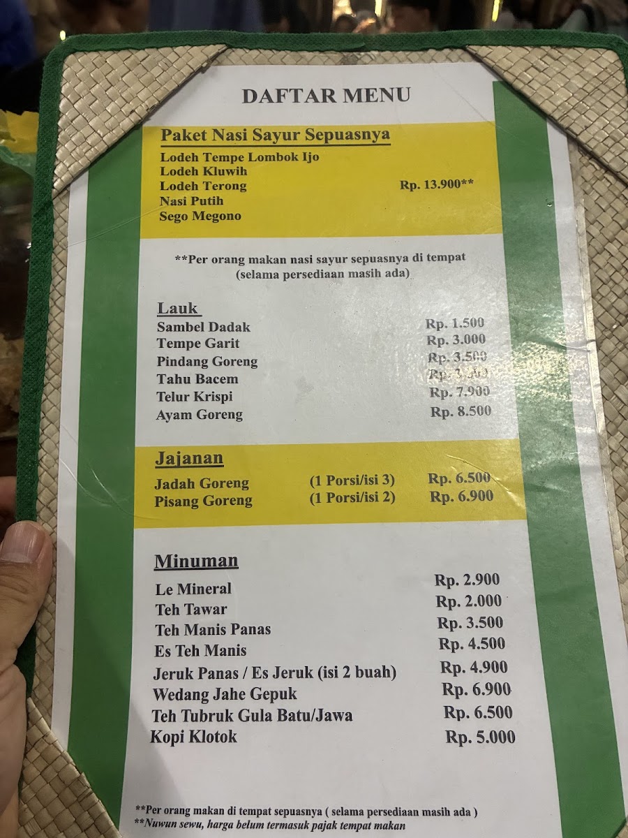 Waroeng Kopi Klotok Menu 1