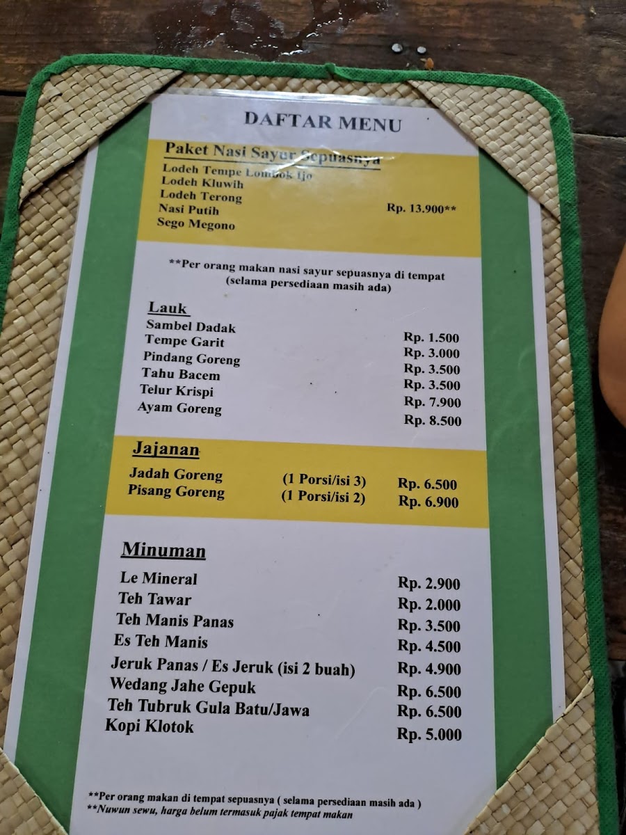 Waroeng Kopi Klotok Menu 10
