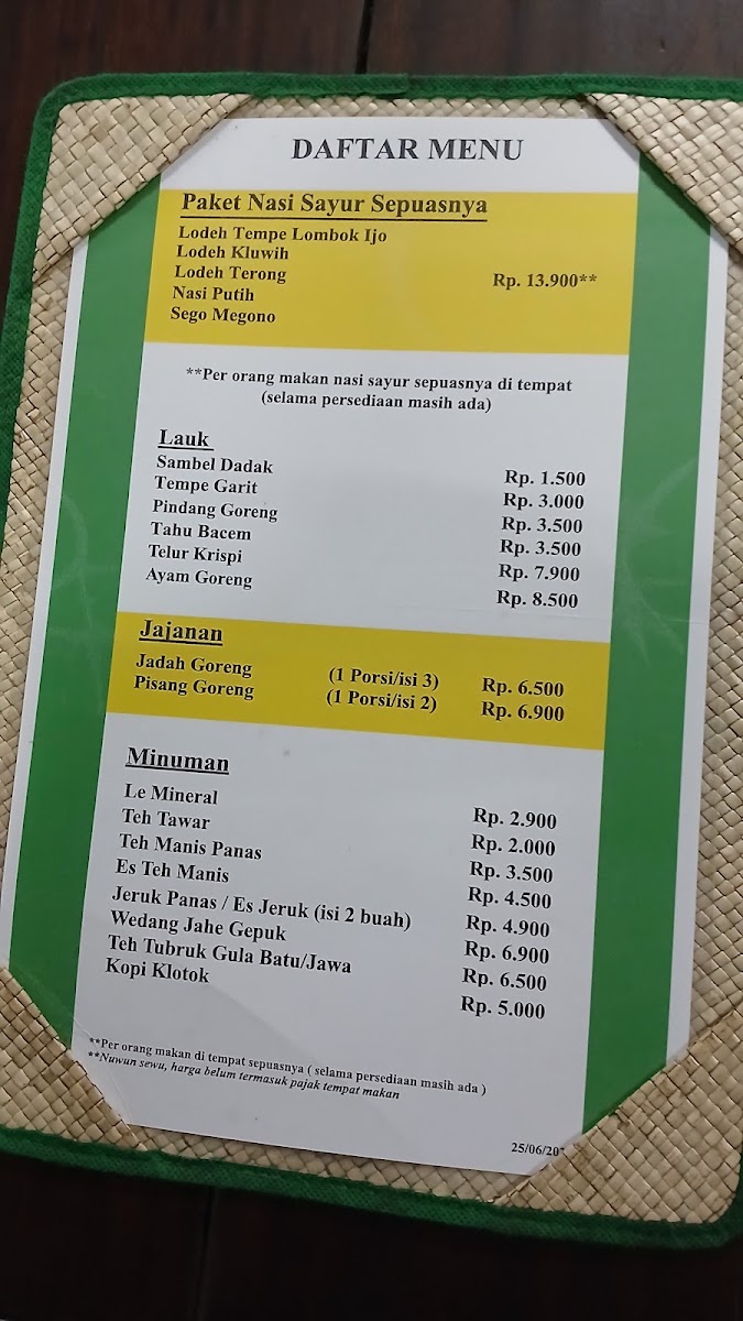 Waroeng Kopi Klotok Menu 2