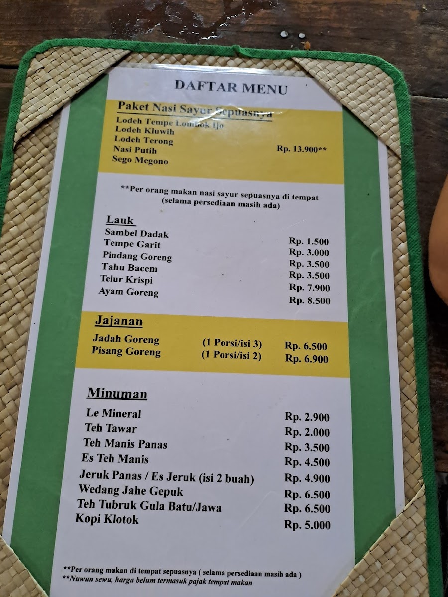 Waroeng Kopi Klotok Menu 7