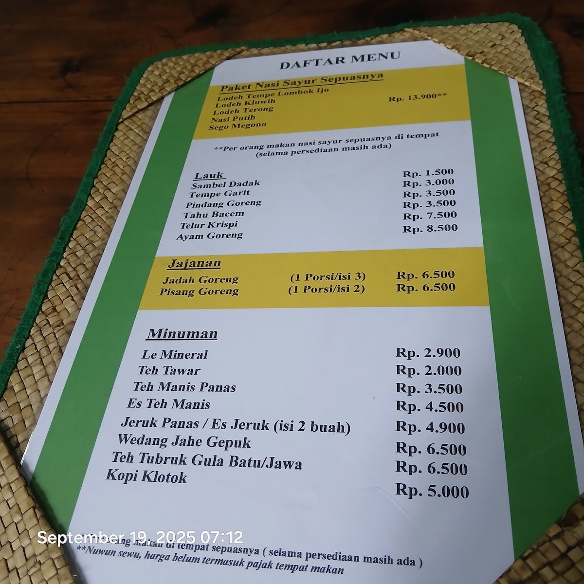 Waroeng Kopi Klotok Menu 8