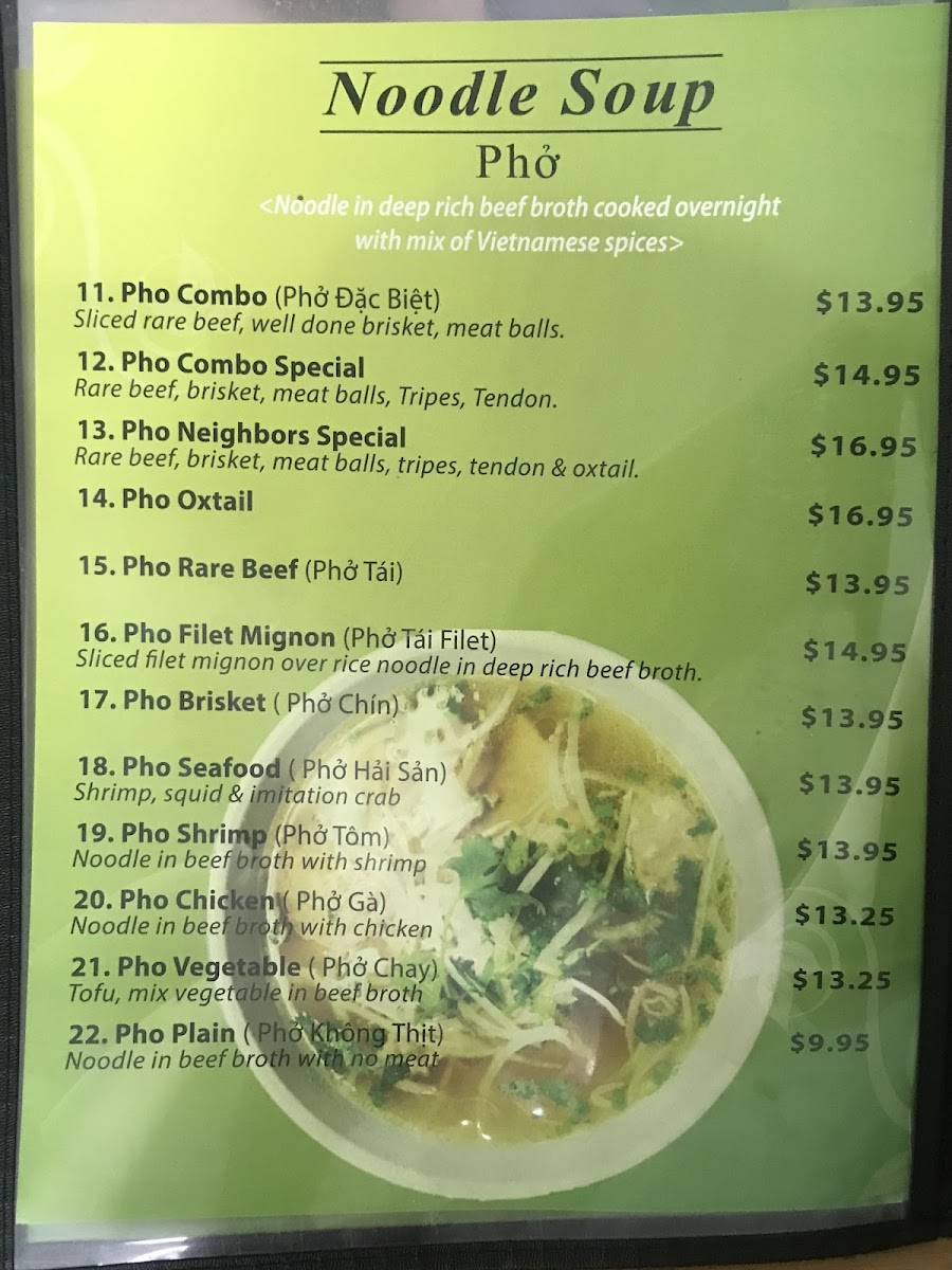 Pho' Neighbors Menu 4