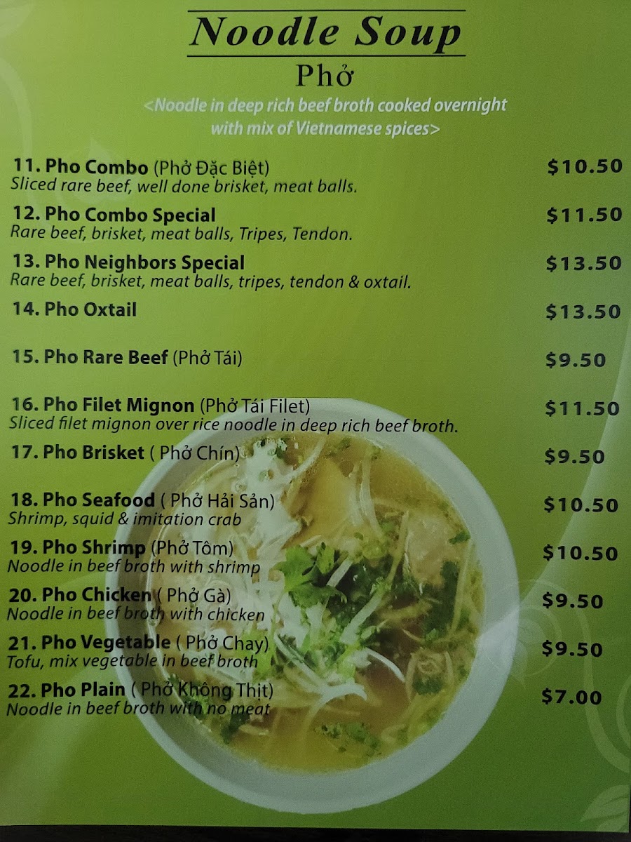 Pho' Neighbors Menu 8