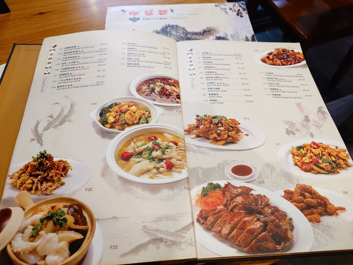 The Crane Restaurant Menu 1