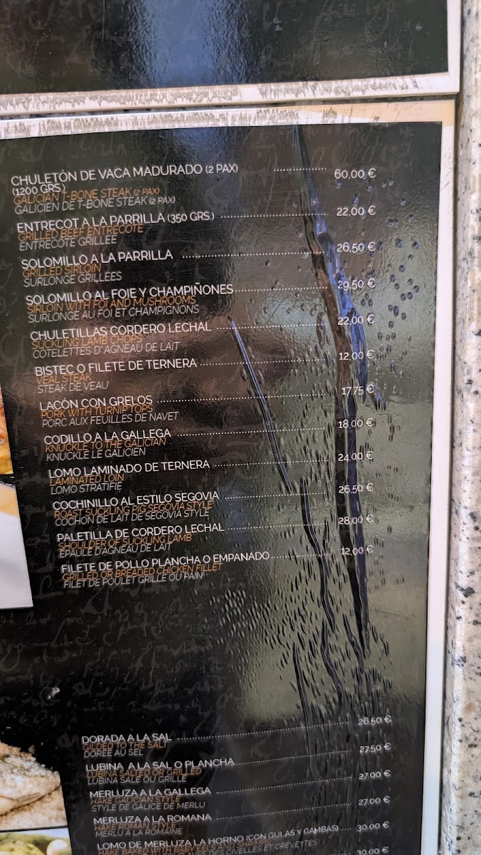 O'Faro Finisterre Menu 2