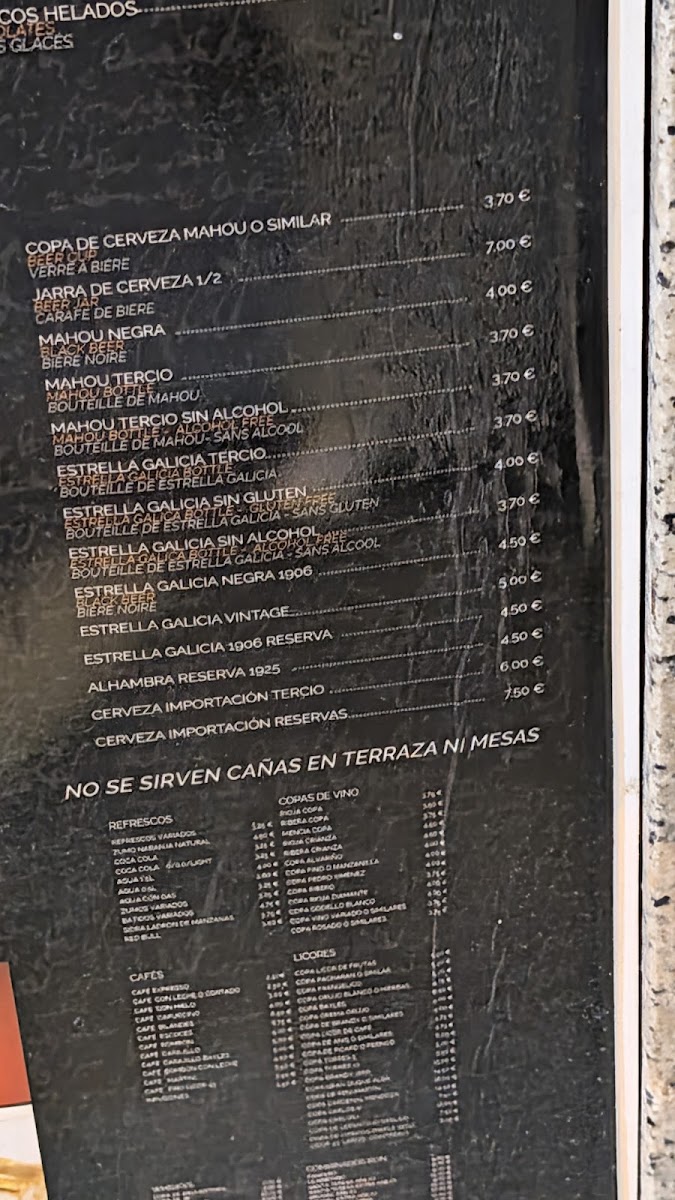 O'Faro Finisterre Menu 3